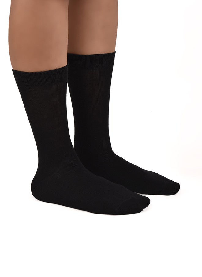 FOOTPRINTS FOOTPRINT Kids 3 Pairs Solid Organic Cotton Calf Length School Socks - Image 4
